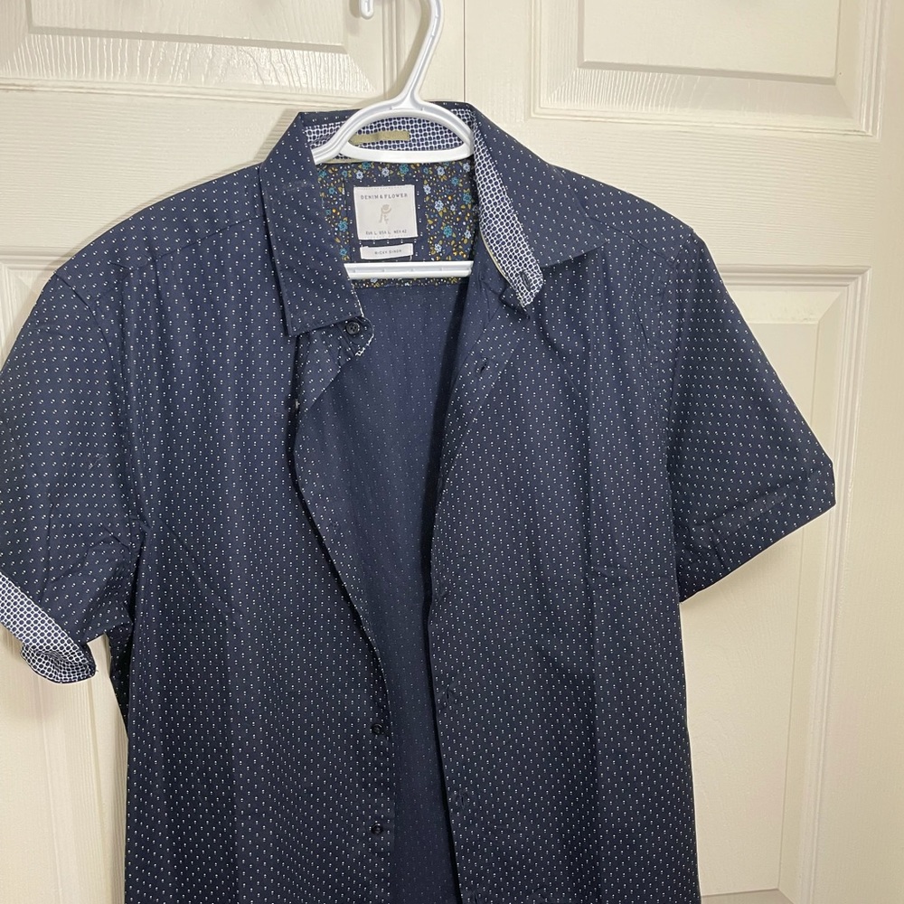 Ricky Singh Denim & Flower T-Shirt Button Up